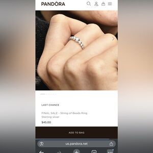 Pandora Sterling Silver Beaded Ring